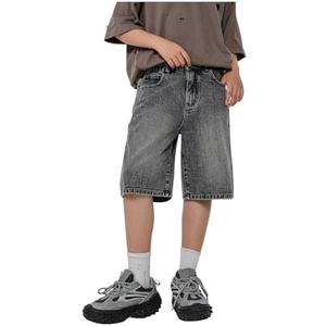 SHENHE Boy's Denim Shorts Wide Leg Summer Casual Baggy Knee Length Jeans Bermuda Shorts 12 Y