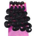 Body Wave Synthetic Hair Weave 4 Hair Bundles Deals 16 18 18 20 Inches Quick Weave Hair Bundles Color 1B Black Synthetic Hair Weft
