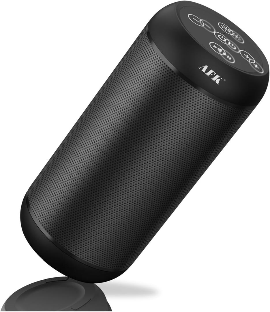 AFK Portable Bluetooth Wireless Speaker with RGB Lights, Loud Speaker with Stereo Sound Built-in Microphone Speaker for Party, Home, Outdoor Black