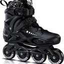Inline Skates Adult for Women and Men, Roller Skates (Black, Men 9/ Women 10)