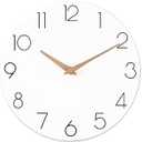 Cicininc Wall Clock, 16 Inch Wooden Battery Operated Wall Clocks Silent Non-Ticking, Decorative White Clock for Living Room, Bedroom, Kitchen, Home, Office, School, Hotel