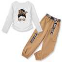 Zupora Girls 2 Piece Outfits Kids Clothes Ruched Top Long Sleeve T Shirt Camo Pants Set Girls' Clothing Sets 6-14