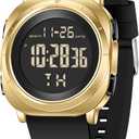 2 x COSSINIGE Mens Digital Waterproof Running Wrist Watches for Men Military Sports Tactical Dive Cheap Men's Wrist Watches Digital Black and Gold
