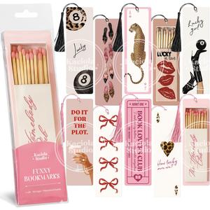 Kaciola Studio 10 PCS Sassy Bookmarks, Funny Bookmarks for Women, Double Sided Lucky Booklover Gifts, Cute Gifts for Romance Reader Friends Girls