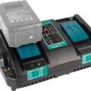 PENGJBATTER DC18RD 14.4V-18V Rapid Dual Ports Charger Compatible for Makita 18V Battery BL1850B BL1860B BL1830B BL1840B BL1820B, Compatible with Makita 18V Charger DC18RC DC18SF DC18RT