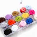 1 Inch (25mm) 15 Colors Assorted Buttons 2 Holes Resin Button for Sewing and Craft Pack of 105pcs (Each Color 7 PCS)