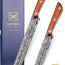 2PCS Serrated Bread Knife Set, Razor Sharp for Homemade Bread Slicing Cutting Baguette, Sourdough Bread, Bagels, Cake Gifts for Men Women