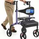 Rollator Walker for Seniors with Seat, 18" Enlarged Seat, Purple
Foldable Rolling Walker, Padded Backrest, 300 lb Capacity, 8" All-Terrain Wheels, Lightweight Aluminum Frame, Daily Use