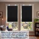Moukeren 2 Pcs Black Blackout Roller Shades with 6 Suction Cups, 49" x 19.7" No Drilling Retractable Portable Window Blinds, Removable Temporary Blackout Shades for Home Office Bedroom Balcony