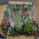 Nagobi 12 Pcs Christmas Pine Branches with Red Berry Pine Cones, 18 Inch Real Touch Artificial Pine Branches, Realistic Christmas Greenery Stems for Vases Garland Wreath Floral Arrangements