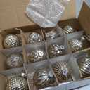 Jenaai 12 Pcs 2.36 Inch Black Glass Christmas Ball Ornaments Vintage Christmas Tree Decorations Mercury Glass Hanging Ornaments for Xmas Trees Party Garland DIY Craft Holiday Supplies, 6 Style