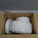 LIYH 50 Pcs White Scalloped Plastic Plates Reusable - Unbreakable Plastic Plates for Weddings Party Outdoor Picnics Dishwasher Safe BPA Free(25Guests)