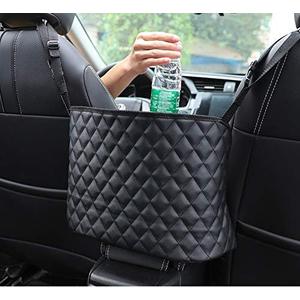 Car Net Pocket Handbag HolderPurse Holder for Between SeatsLeather Seat Back Organizer Mesh Large Capacity BagHandbag Between The Two Seats