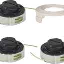 3 Pack Trimmer Head Spools with 1 Cover Kit for Stihl FSA 57 FSE 52 Weed Eater String Autocut C3-2 Trimmer Head Replace Parts 4009 710 4305