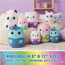 Gabbys Dollhouse Official Kitty Fairy Squishy Plush Toy, Cat Stuffed Animal, Squishy Toys for Ages 1 & Up, Pink/Green, 8