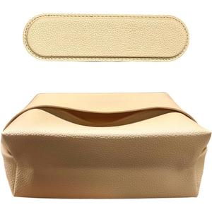 Car Tissue Holder, Leather Tissues Box Keep Vehicle Tidy, Extra Large Auto Napkin Organizer Fit for 100-150 Tissues, Magnetic Installation for Seat Back, Armrest, Center Console (White)