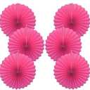 Red Graduation Party Decor,Girls Party Decorations ,Party Supplies Party Fans 16in, Anniversary Decorations for Party,Wedding Graduation Events Accessories 30 Color DIY Set （Rose Red）Pack Of 3