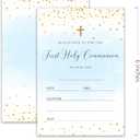 First Holy Communion Invitations for Son - 20 Invitation Cards 4x6 with 20 Envelopes - 1st Communion Invitations for Boy.(090)