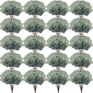 Taiyin 120 Pieces Artificial Eucalyptus Leaves for Wedding Eucalyptus Leaves Stems Decor Greenery Faux Green Stems for Wedding Centerpiece Floral Home Decor, 11 Inches