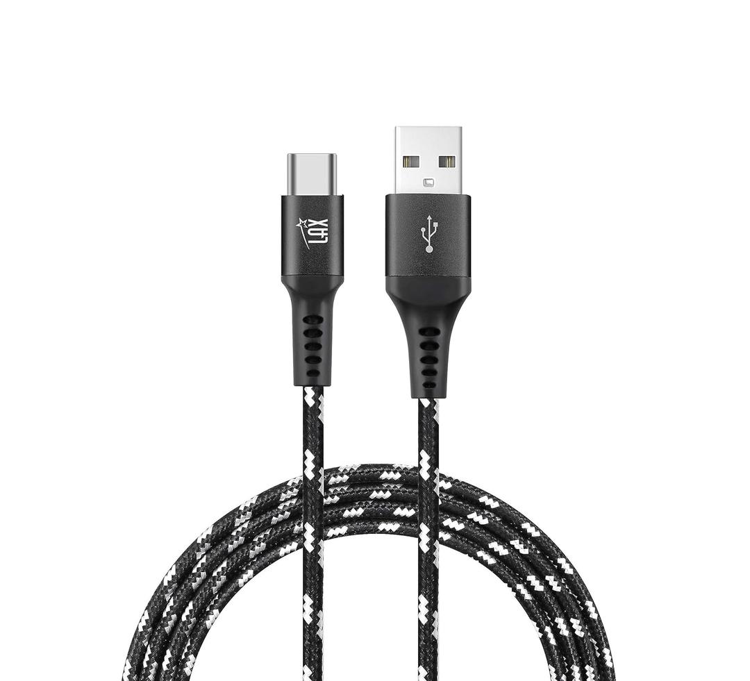 Nylon Braided USB A to USB C Charger Cable, Type C Charger Cable, Fast Charging Cord Compatible Samsung Galaxy S10 S9 S8 Plus, Note 9 8, A11 A20 A51, LG G6 G7 V30 V35, Moto Z2 Z3 (10FT-Back)