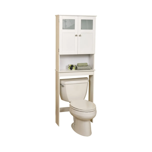 Zenna Home Over-the-Toilet Spacesaver, Bath Storage, with Glass Doors and 3 Shelves, White Zenna Home Over-the-Toilet Spacesaver, Bath Storage, with Glass Doors and 3 Shelves, White