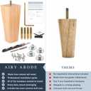 Airy Abode Premium Ash Wood Square Furniture Legs (Full Install Kit) - Pick Your Size and Color