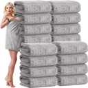 SmoothNovelty 16 Pack Microfiber Bath Towels Bulk 27'' x 60'' Oversized Size Bath Towel Highly Absorbent Extra Large Soft Drying for Beach Shower Summer Salon Sport Gym Party (Wheat,Light Grey)