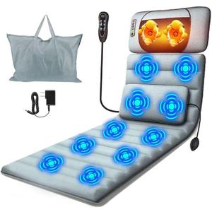 Full Body Massage Mat with Heat & Movable Shiatsu Neck Back Massager Pillow,Massage Pad with Back Lumbar Support,9 Massage Modes,10 Vibration Motors & 3 Heating Levels,for Neck Leg Pain Relief