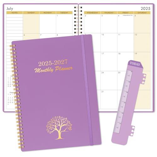 2025-2027 Monthly Planner, 2 Years Monthly Calendar, Jul 2025-Jun 2027, 7.4" x 10.2" 24-Month Planner with Twin-wire Binding for School & Office, Waterproof Cover, Purple 2 Pack