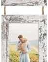 Lavezee 4x6 Picture Frames Collage Distressed White, 3 Opening 4 x 6 Hanging Picture Frames Vertical for 4 by 6 Inch Photos for Wall