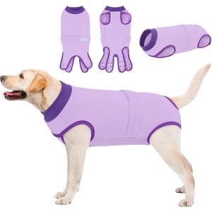 Queenmore Recovery Suit for Dogs Cats After Surgery, Dog Surgical Recovery Suit, Professional Pet Surgical Siut, Prevent Licking Dog Body Suits, Surgical Clothes for Abdominal Wounds, Purple,2XL (XX-Large)