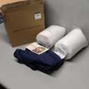 downluxe Waterproof Outdoor Chair Cushions for Patio Furniture, 18" x 18" x 2" Patio Chair Cushion with Adjustable Ties & Portable Handle, Square Outdoor Cushion with Removable Cover, Navy, 2 Pack