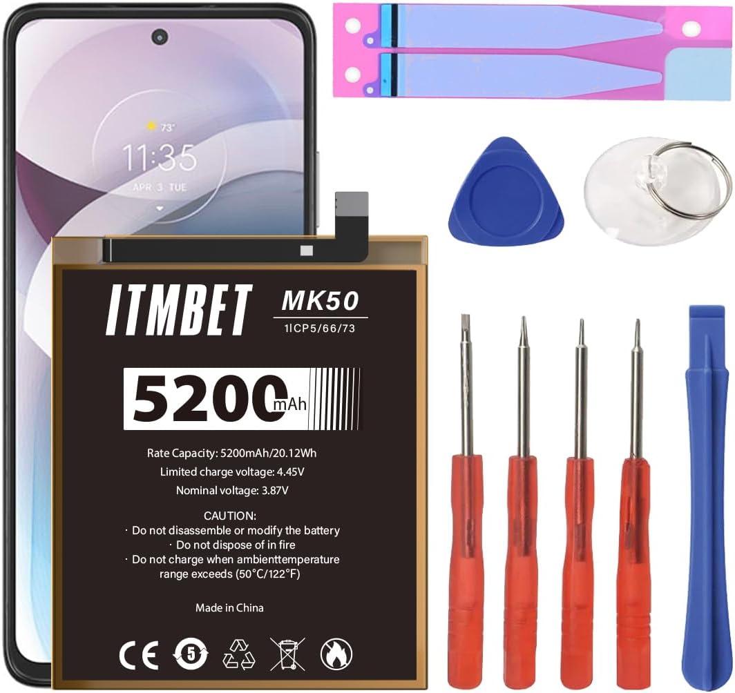 ITMBET for Moto One 5G AcFe XT2113-2 XT2113-5 Battery Replacement, 5200mAh High Capacity MK50 Battery for Motorola Moto G 5G (XT2113-3/2020) with Replacement Repair Tools Kit