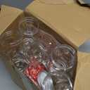 Mimorou 12 Pcs Valentines Mason Jars with Holiday Fabric Topper Tag 15 oz Xmas Refillable Round Jar with Lids Clear Plastic Container for Festive Decor Candy Cookie Storage Crafting Gift Wrapping