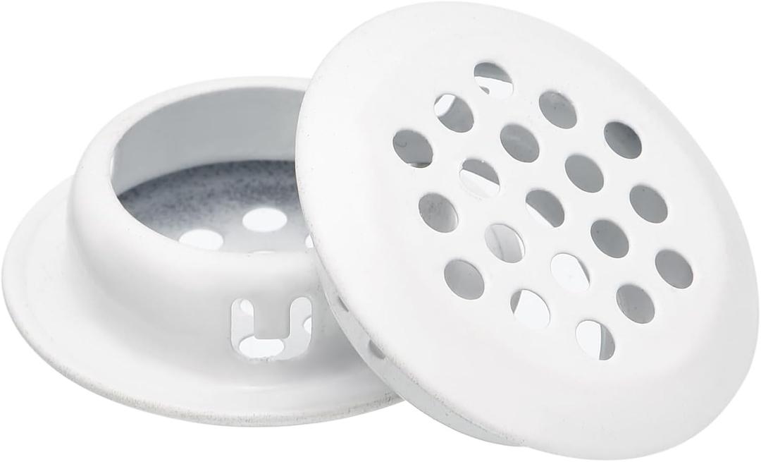 uxcell 25mm(1") Circular Soffit Vent, 30pcs Stainless Steel Round Air Vents Mesh Hole Louver for Kitchen Bathroom Cabinet, White