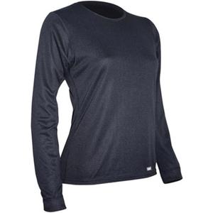 Polarmax Women's Double Base Layer Long Sleeve Crew Tee (Black, Small)