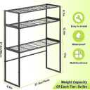 Metal Plant Stand Indoor Outdoor, 3 Tier Potted Multiple Flower Pot Holder Rack Plant Shelf, Heavy Duty Planter Display Shelving for Patio Balcony Garden Living Room Decorative (Black-3 Tier)