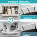 Pull Out Cabinet Organizer, Adjustable Width 16"-22" & Depth 12"-20", No Drill, for Kitchen, Pantry, Bathroom, White