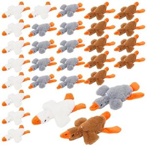 Liliful 30 Pcs Goose Stuffed Animal 6.5 Inch Goose Plush Soft Stuffed Animal Toy Yellow Plush Toy Doll for Birthday Baby Shower Supplies Home Decorations (White, Gray, Brown)