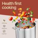 Stainless Steel Stockpot with Lid 16 Quart, Durable 18/8 Stainless Steel, Impact-Bonded Base for Even Heating, Riveted Handles, Oven & All Stove Compatible, Safe Up To 500F (260C)