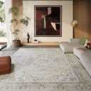 8x10 Area Rugs Washable Rug: Large Living Room Rug Stain Resistant Distressed Vintage Boho Rug Non Slip Low Pile Faux Wool Soft Area Rug for Bedroom Bedside Indoor Farmhouse Kids Playroom Dining Room (Beige White and Black)
