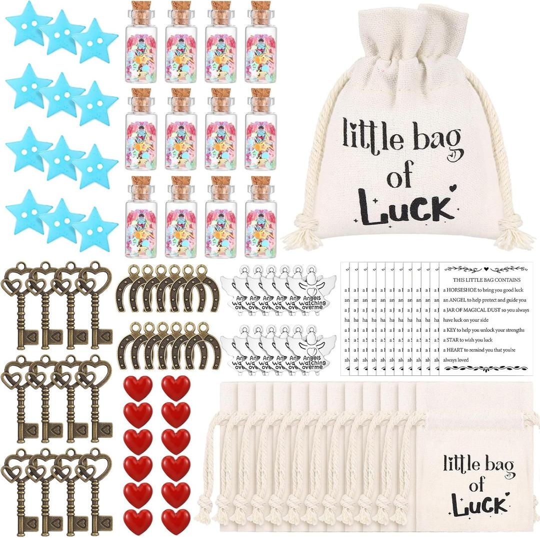 Marsui 96 Pcs Good Luck Meaning Small Bag Accessory Gift Lucky Souvenir Friend Miss You in Exams Positivity Encouragement Congratulations Graduation Gift for Family Friends