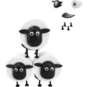 3-Pack Sheep Toilet Paper Roll Holder Set, OPP Packaging - Cute Bathroom Organizer with Adorable Design
