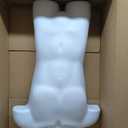 SSWBasics Male Molded Shatterproof White Shapely Torso Form with Hook - Fits Men's Sizes