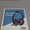 AOC Wireless Headset with Mic for Work, Bluetooth 5.4 Headphones with Noise Canceling Microphone, USB C, 30H, Clear Calls & Mic Mute for PC, Laptop, Cell Phones, Zoom  Black