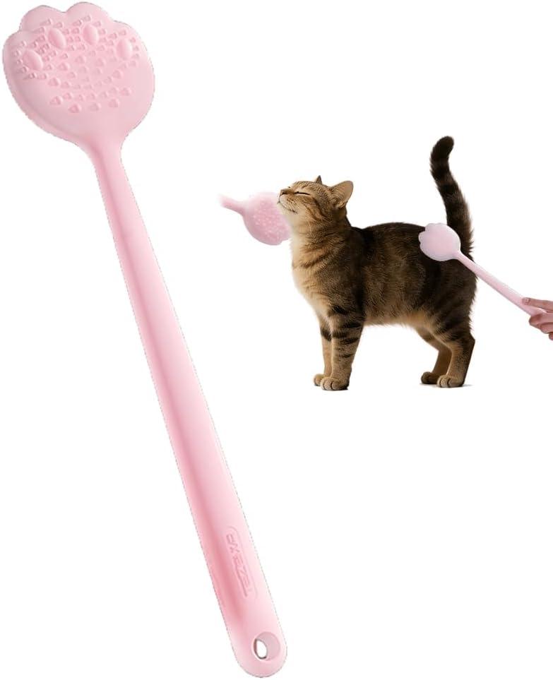 Cat Interactive Head & Tail Base Massage Wand, Mimics Cat Tongue Papillae & Grooming Behavior, Delivers Deep Massage & Gentle Patting. For Adult Cats Only. Prevents Scratches and Builds Bond