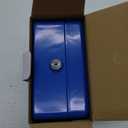 Small Cash Box with Key Lock, Decaller Portable Metal Money Box with Double Layer & 2 Keys for Security, Blue, 6 1/5" x 5" x 3", QH1502XS