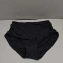 Women's High Waisted Bikini Bottoms High Cut Tummy Control Swimwear Black, Large