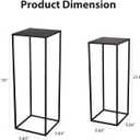 Pack of 2 Already installed Black Plant Stand,Dimension 9.84*H27.56in and 8.66*H23.62in,indoor stable steel frame Flower Stands drink table for party wedding Centrepieces Living Room Patio Garden