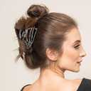 6 Pcs Metal Hair Claw Clips, Gothic Black Spider Web Skeleton Hand Skull Design Hair Jaw Clips Large Non-Slip Catch Halloween Hair Accessories for Women Girls Thick Long Hair